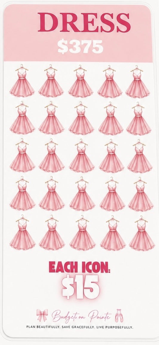 Prom Dress Savings Challenge with matching envelope